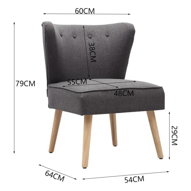 Medium Single Leisure Armchair with Wooden Legs - House Comfort
