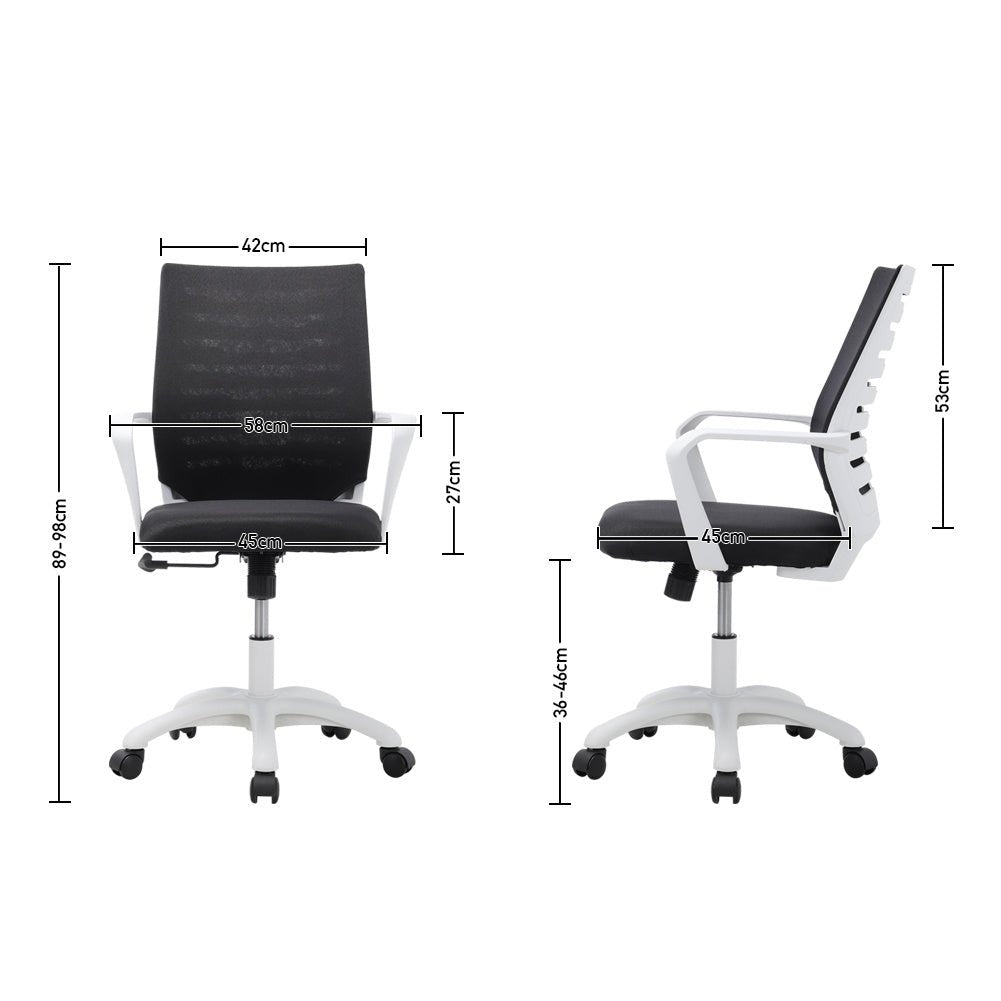 Mesh Adjustment Lumbar Support Back Ergonomic Swivel Office Chair with Wheels - House Comfort
