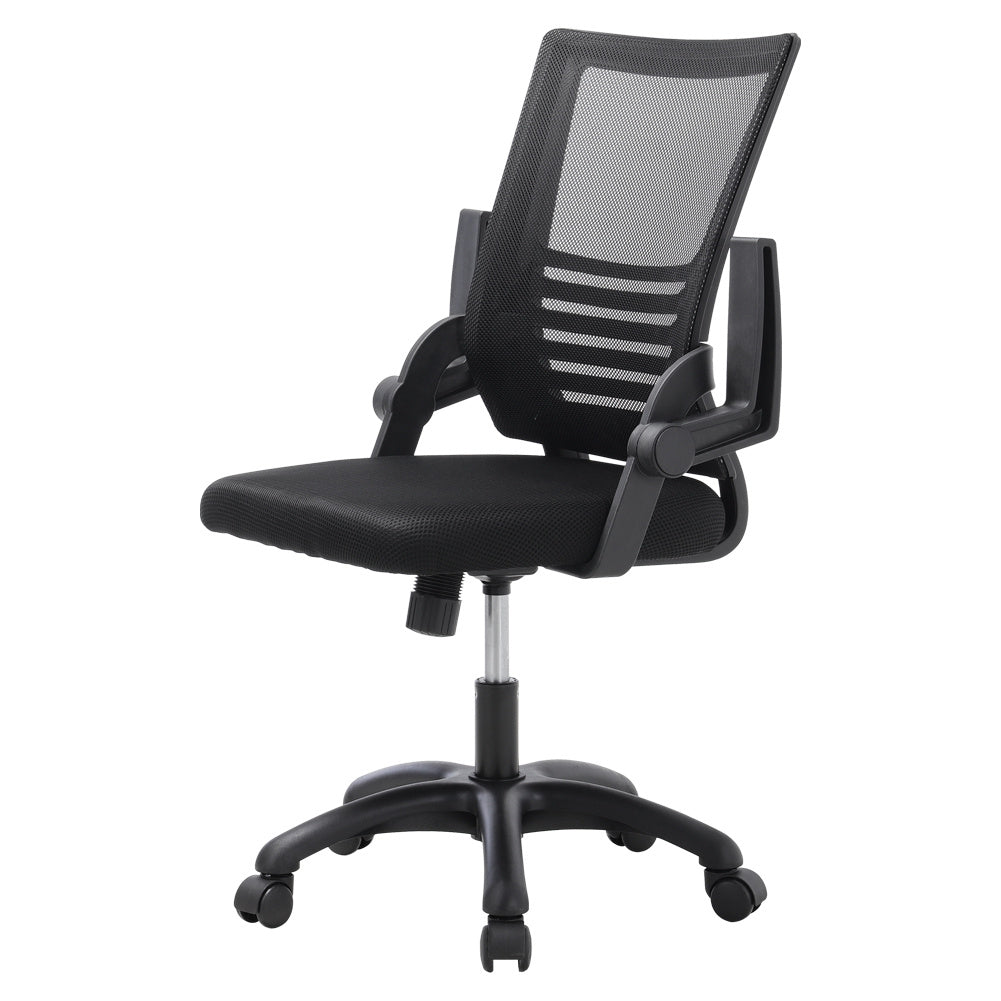 Mesh Back Ergonomic 360 Degree Swivel Office Chair with Folding Armrests - House Comfort