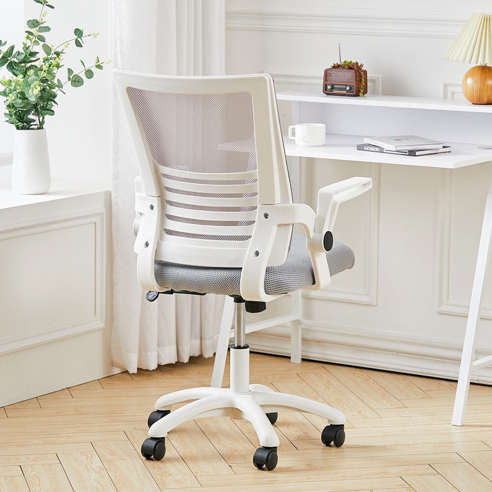 Mesh Back Ergonomic 360 Degree Swivel Office Chair with Folding Armrests - House Comfort