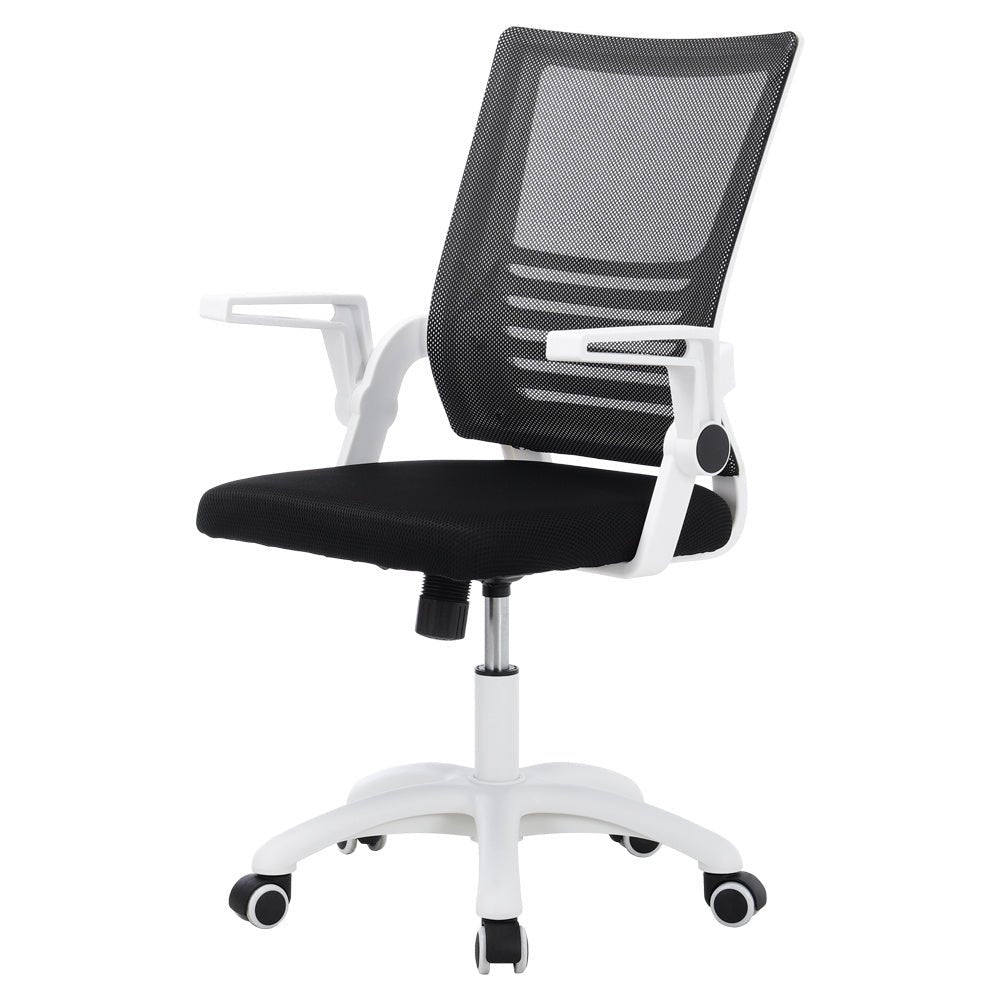 Mesh Back Ergonomic 360 Degree Swivel Office Chair with Folding Armrests - House Comfort