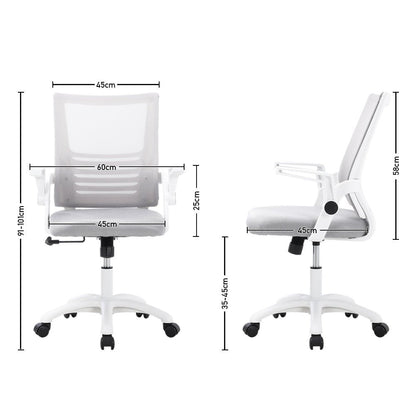 Mesh Back Ergonomic 360 Degree Swivel Office Chair with Folding Armrests - House Comfort
