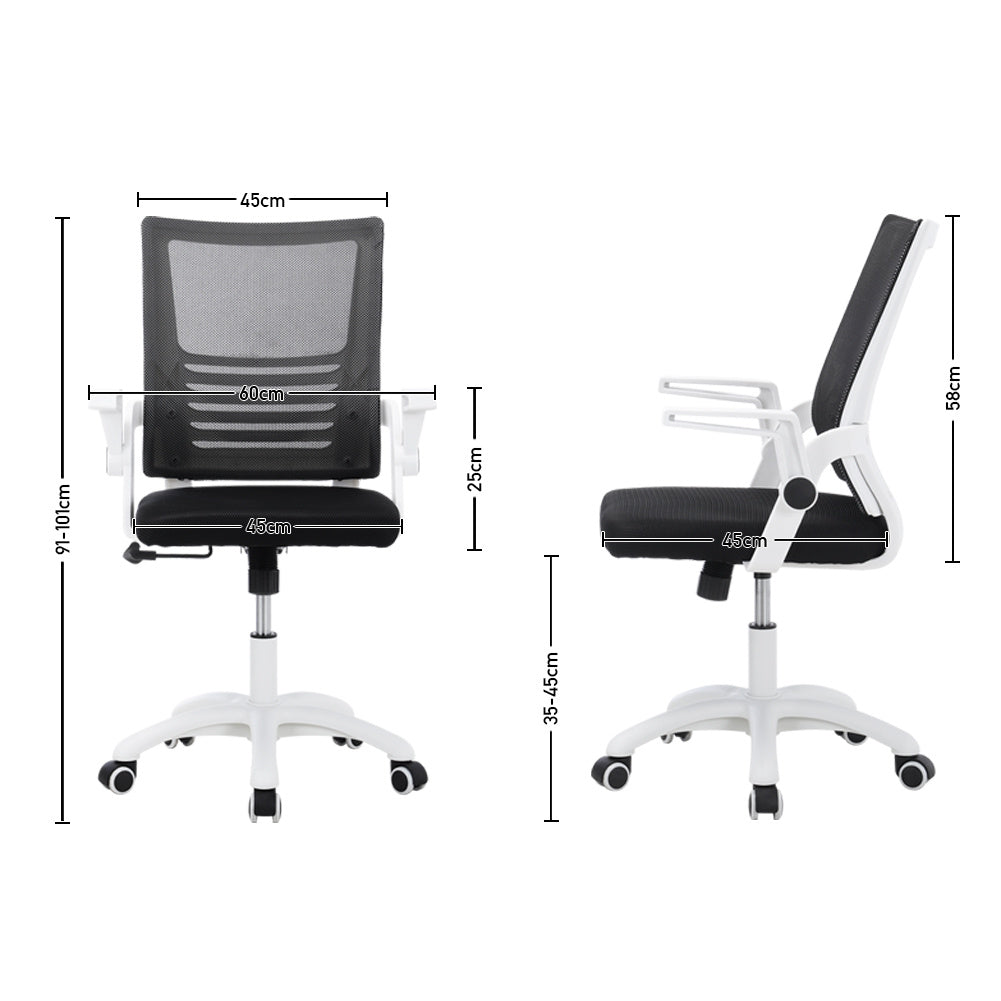 Mesh Back Ergonomic 360 Degree Swivel Office Chair with Folding Armrests - House Comfort