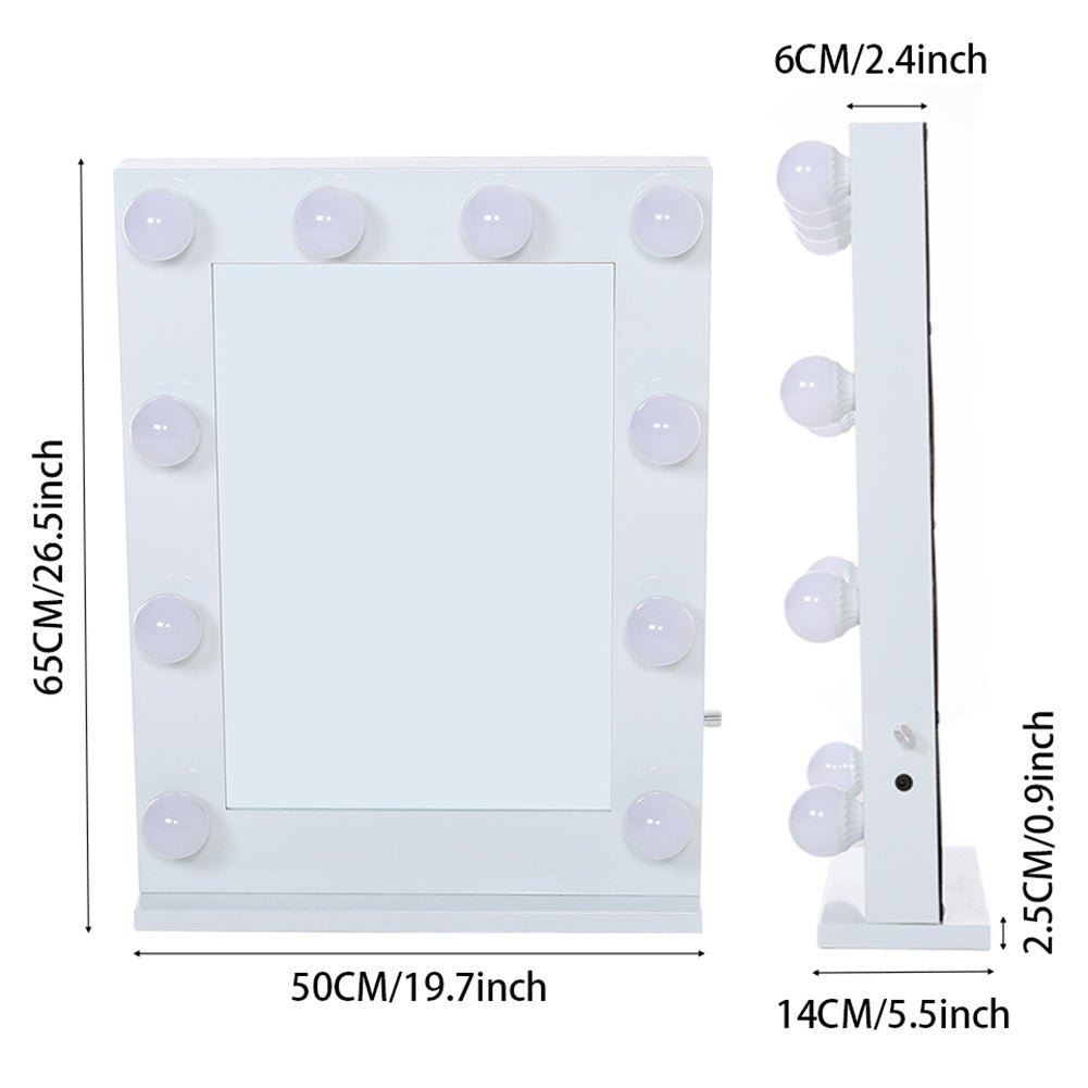 Metal Bulb Makeup Mirror for Tabletop - House Comfort