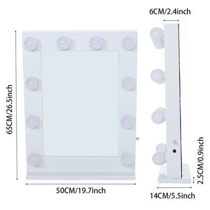 Metal Bulb Makeup Mirror for Tabletop - House Comfort