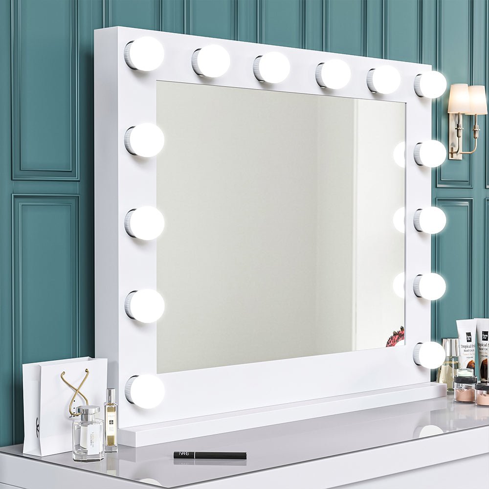 Metal Bulb Makeup Mirror for Tabletop - House Comfort