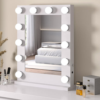 Metal Bulb Makeup Mirror for Tabletop - House Comfort