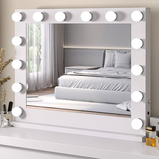 Metal Bulb Makeup Mirror for Tabletop - House Comfort