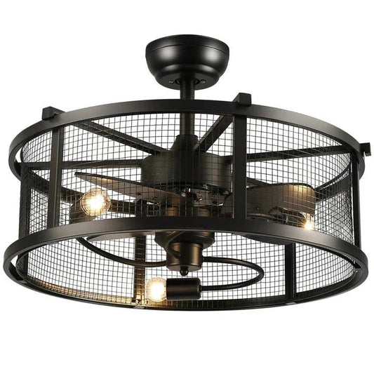 Metal Industrial Ceiling Fan Light - House Comfort