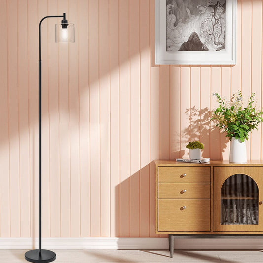 Minimalist Floor Lamp with Glass Lampshade - House Comfort