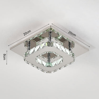 Modern 2 - Tier Crystal LED Ceiling Light Fixture Dimmable/Non - dimmable - House Comfort