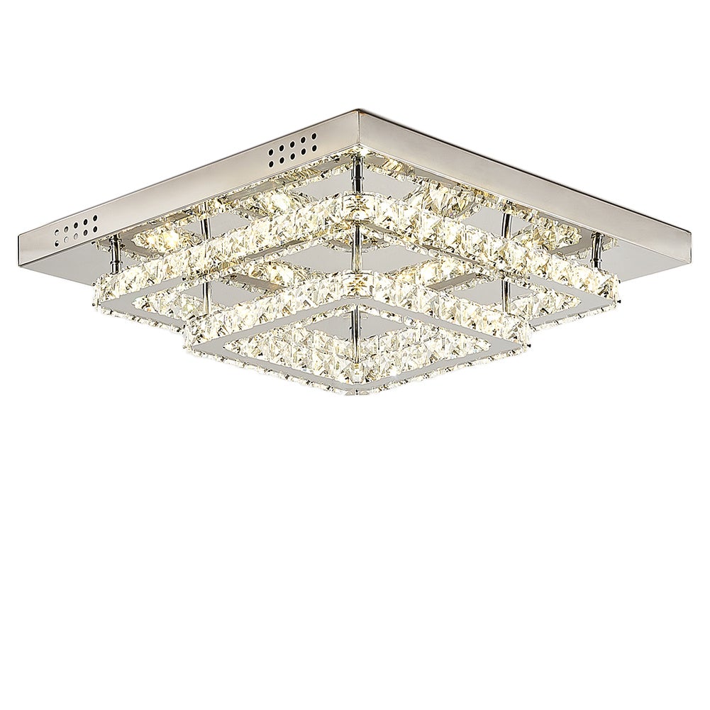 Modern 2 - Tier Crystal LED Ceiling Light Fixture Dimmable/Non - dimmable - House Comfort