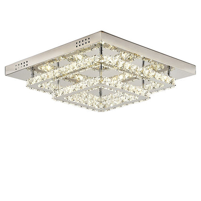 Modern 2 - Tier Crystal LED Ceiling Light Fixture Dimmable/Non - dimmable - House Comfort