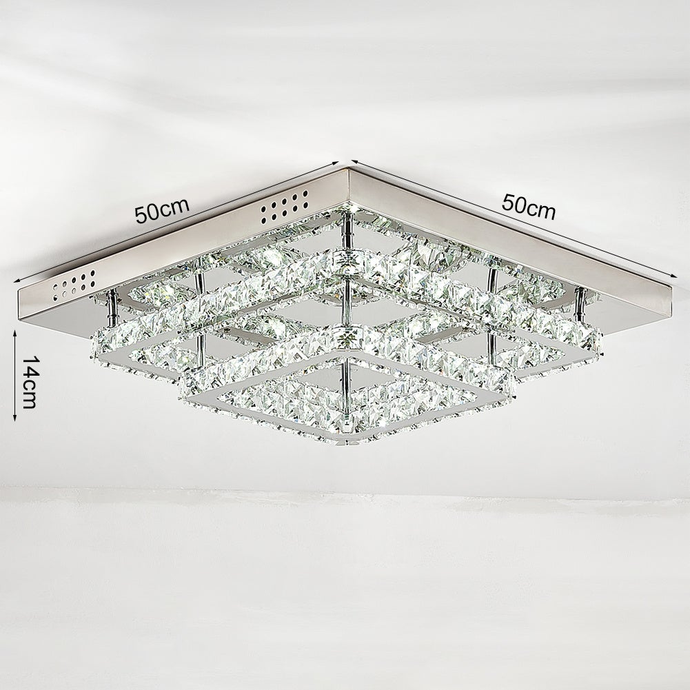 Modern 2 - Tier Crystal LED Ceiling Light Fixture Dimmable/Non - dimmable - House Comfort