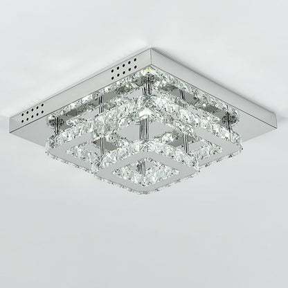 Modern 2 - Tier Crystal LED Ceiling Light Fixture Dimmable/Non - dimmable - House Comfort