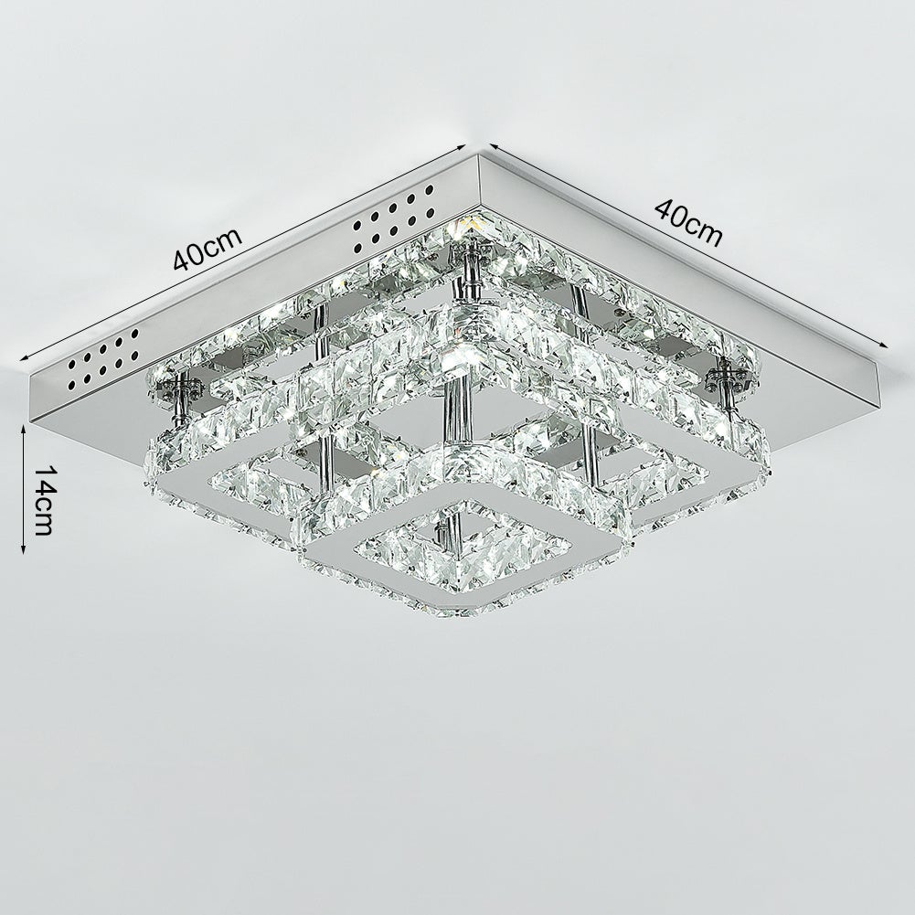 Modern 2 - Tier Crystal LED Ceiling Light Fixture Dimmable/Non - dimmable - House Comfort