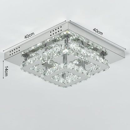 Modern 2 - Tier Crystal LED Ceiling Light Fixture Dimmable/Non - dimmable - House Comfort