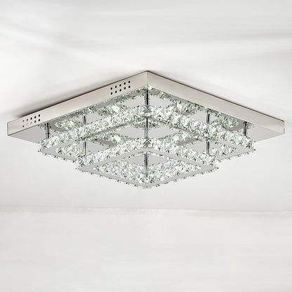 Modern 2 - Tier Crystal LED Ceiling Light Fixture Dimmable/Non - dimmable - House Comfort