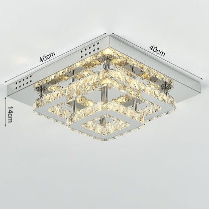 Modern 2 - Tier Crystal LED Ceiling Light Fixture Dimmable/Non - dimmable - House Comfort