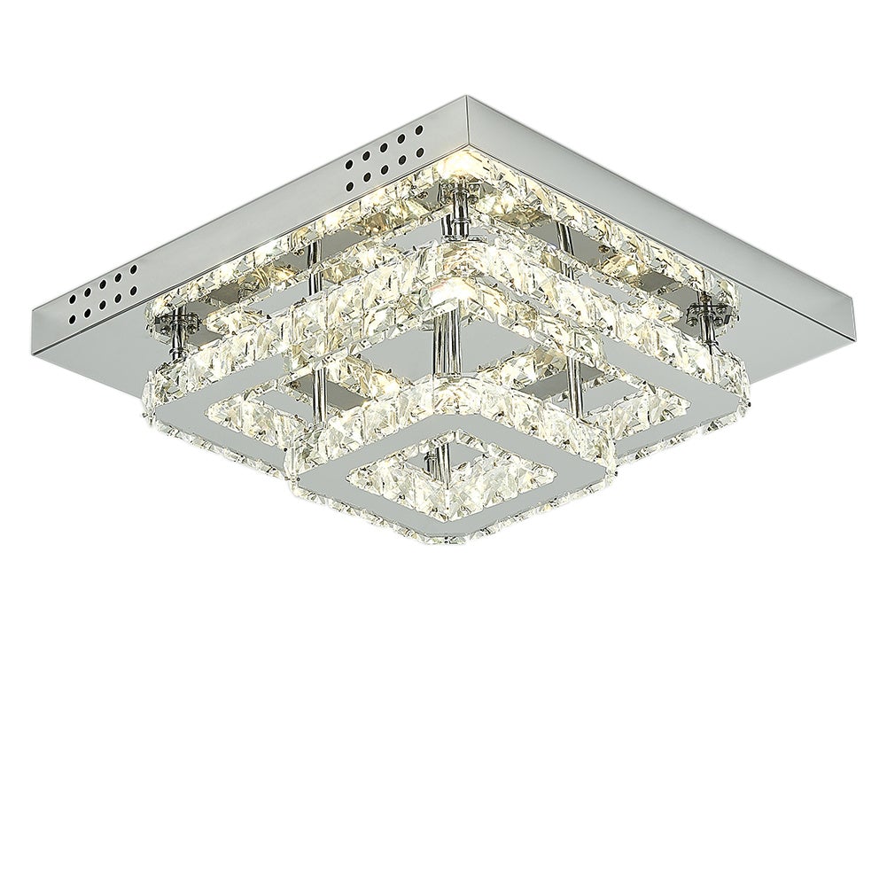 Modern 2 - Tier Crystal LED Ceiling Light Fixture Dimmable/Non - dimmable - House Comfort