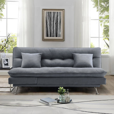 Modern 3-Seater Linen Fabric Sofa Bed with Cushions and 2 Pillows secondary