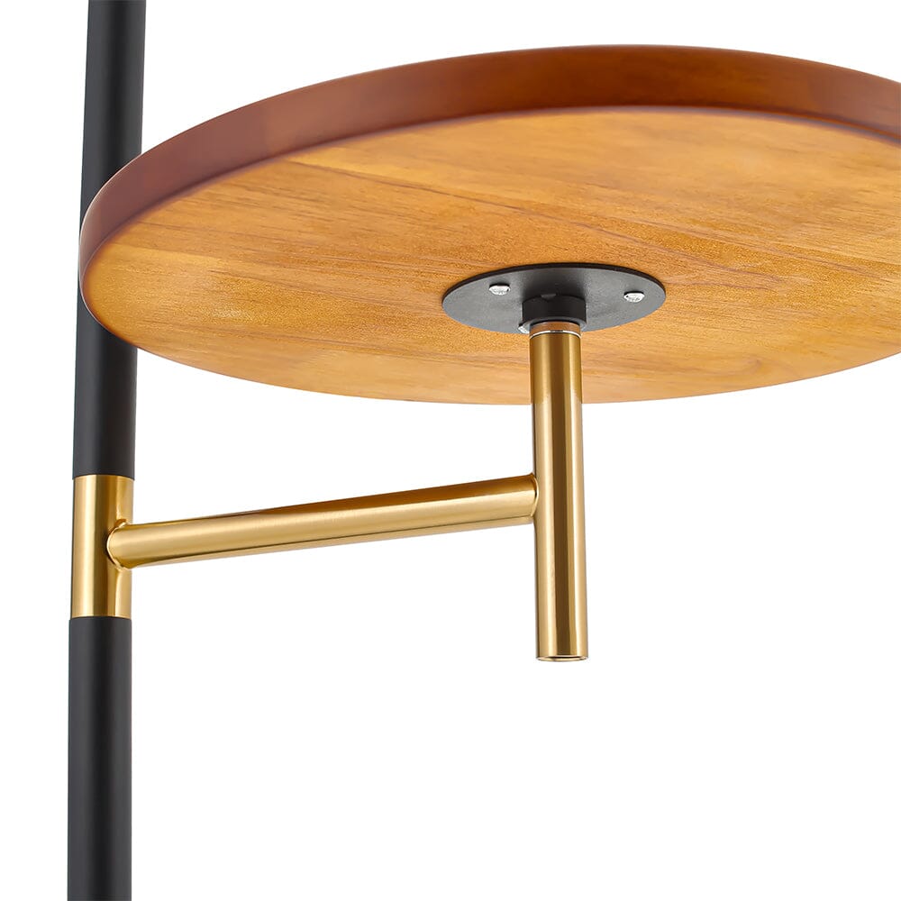 Modern Adjustable Arc Floor Lamp with Wood Tray - House Comfort