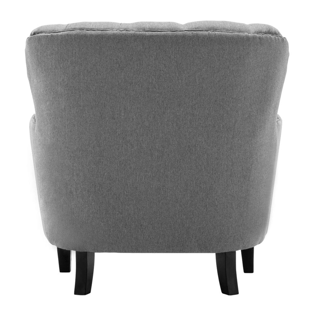 Modern Beige Club Chair Button Tufted Accent Chair - House Comfort