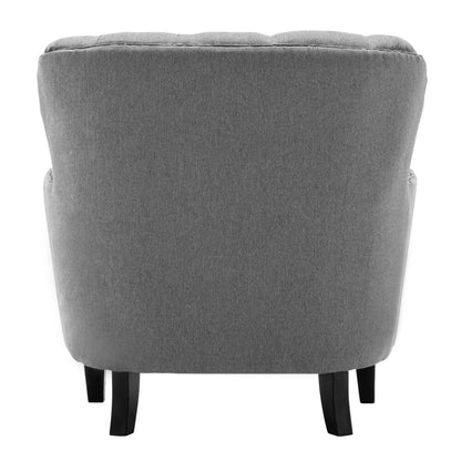Modern Beige Club Chair Button Tufted Accent Chair - House Comfort