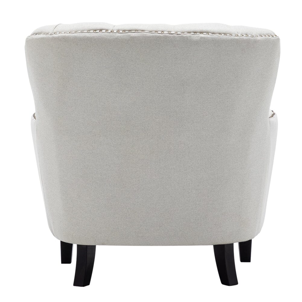 Modern Beige Club Chair Button Tufted Accent Chair - House Comfort