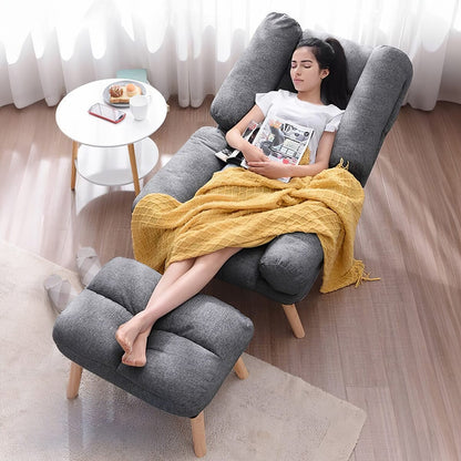 Modern Comfort Adjustable Recliner with Footstool Grey - House Comfort