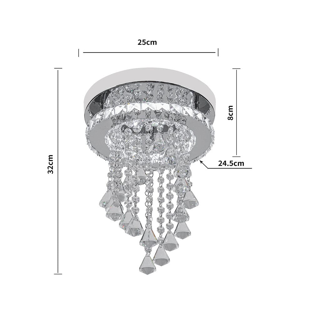 Modern Crystal Ceiling Light with Droplets Cool White - House Comfort