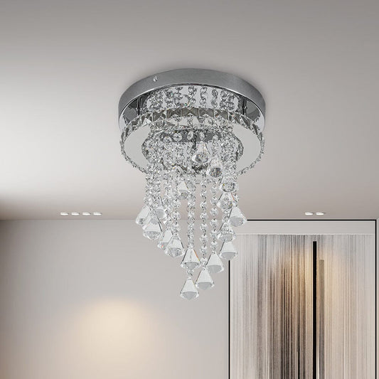 Modern Crystal Ceiling Light with Droplets Cool White - House Comfort