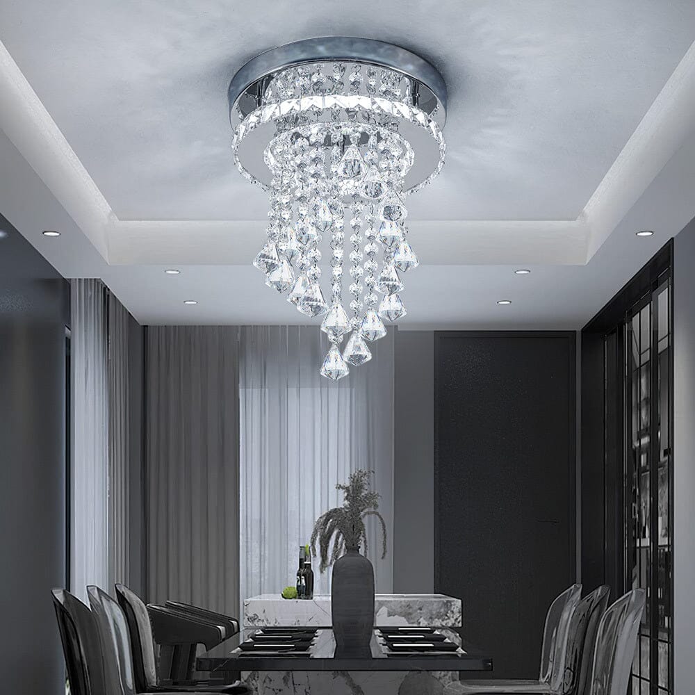 Modern Crystal Ceiling Light with Droplets Cool White - House Comfort