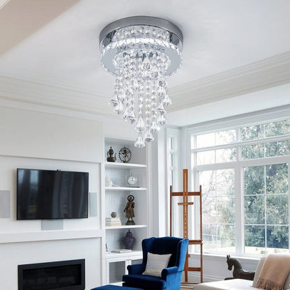 Modern Crystal Ceiling Light with Droplets Cool White - House Comfort