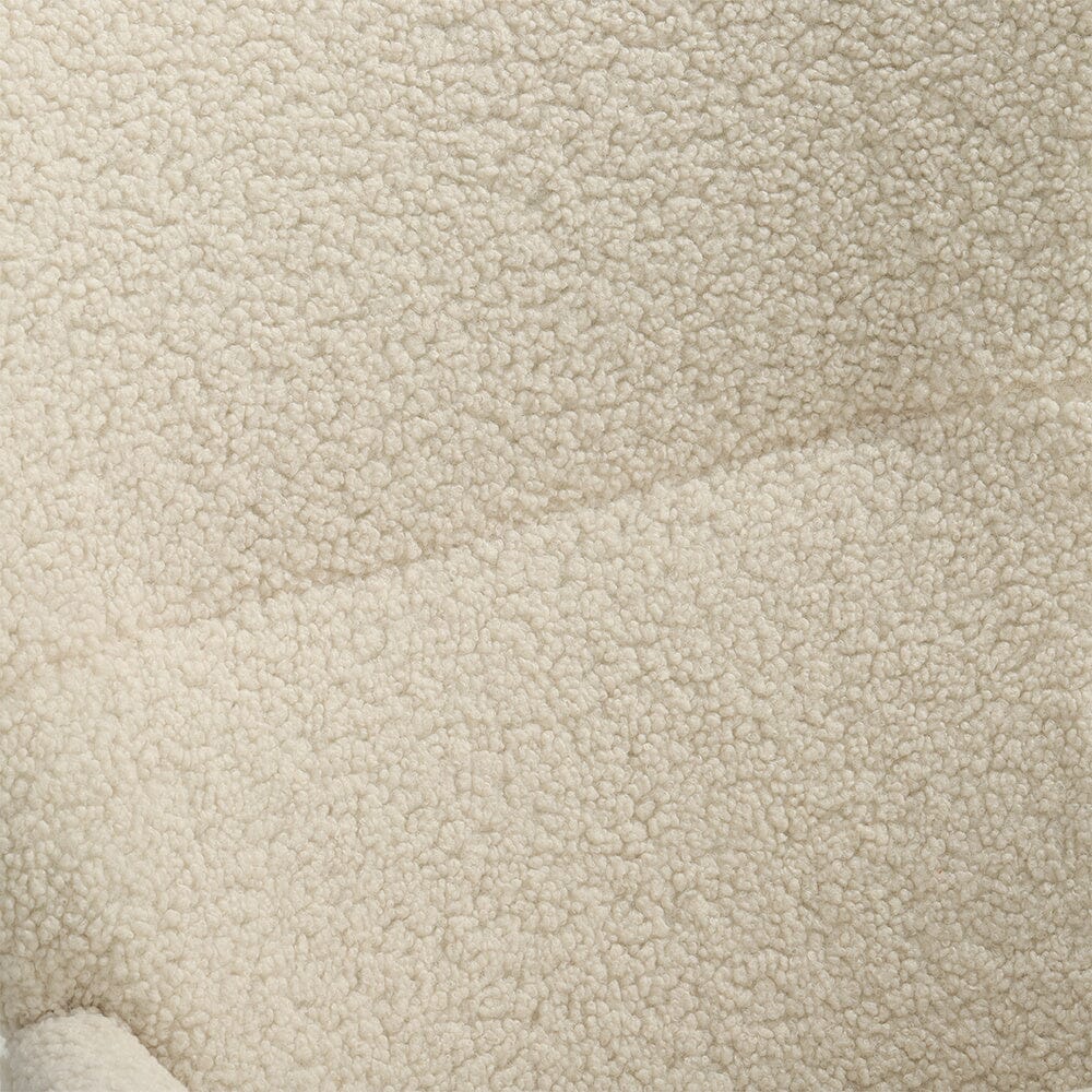 Modern Faux Wool Rocking Chair Upholstered Beige - House Comfort