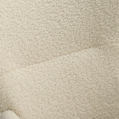 Modern Faux Wool Rocking Chair Upholstered Beige - House Comfort