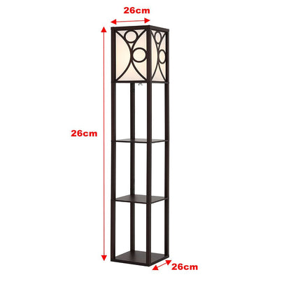 Modern Floor Lamp with 3 Wood Shelves - House Comfort