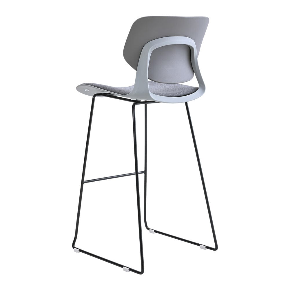 Modern Gray Plastic Bar Stools with Black Painted Legs, Set of Two - House Comfort