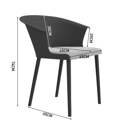 Modern Gray Plastic Chairs, Set of Four, Durable and Lightweight - House Comfort