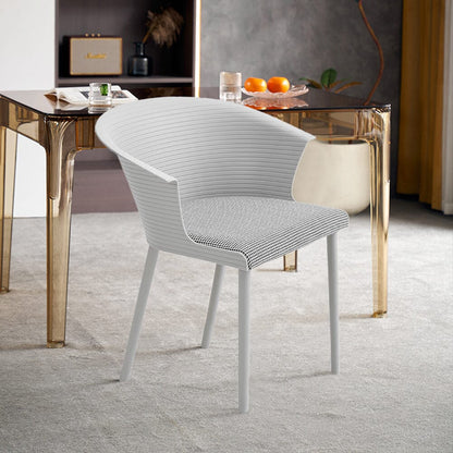 Modern Gray Plastic Chairs, Set of Four, Durable and Lightweight - House Comfort