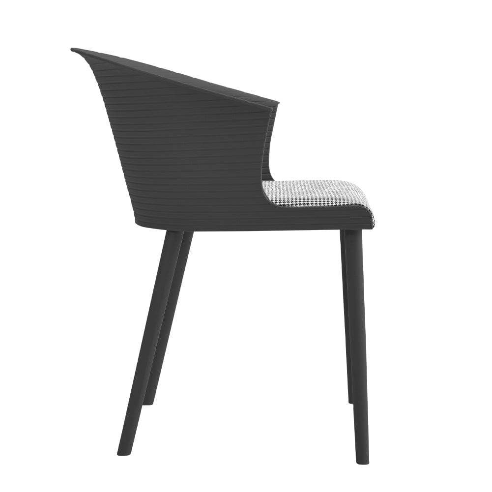 Modern Gray Plastic Chairs, Set of Four, Durable and Lightweight - House Comfort