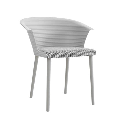 Modern Gray Plastic Chairs, Set of Four, Durable and Lightweight - House Comfort