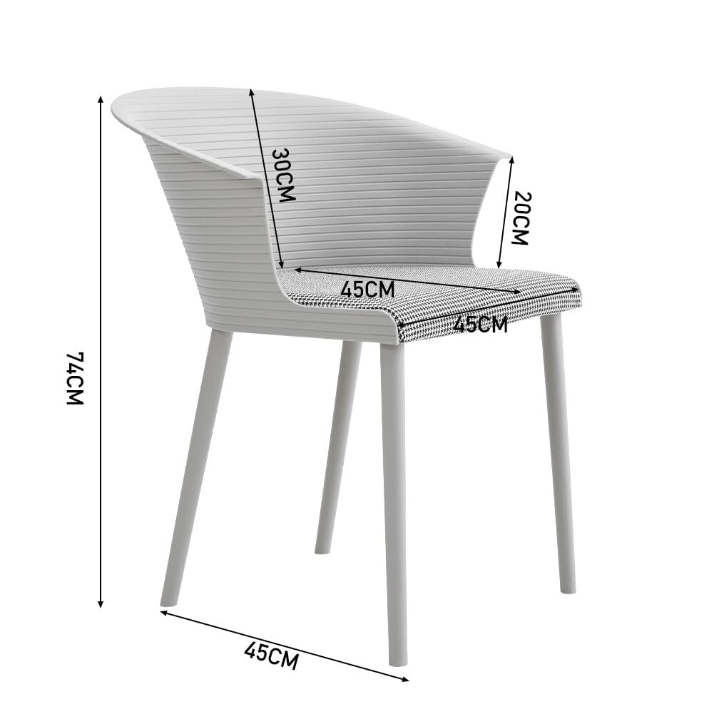 Modern Gray Plastic Chairs, Set of Four, Durable and Lightweight - House Comfort