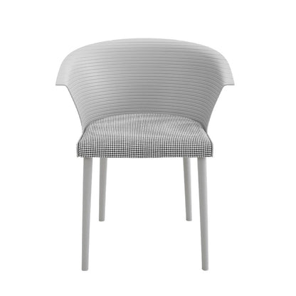 Modern Gray Plastic Chairs, Set of Four, Durable and Lightweight - House Comfort