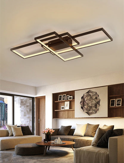 Modern LED Ceiling Light with 3 Black Rectangle Lampshades - House Comfort
