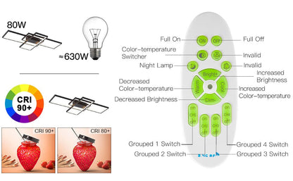 Modern LED Ceiling Light with 3 Black Rectangle Lampshades - House Comfort