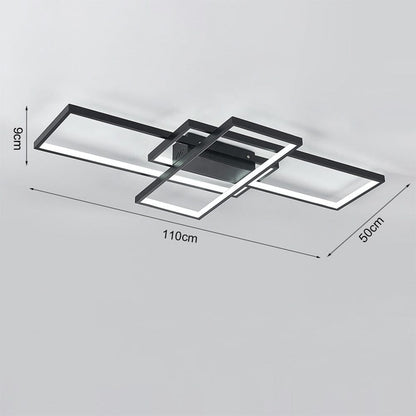 Modern LED Ceiling Light with 3 Black Rectangle Lampshades - House Comfort