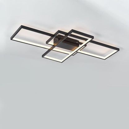 Modern LED Ceiling Light with 3 Black Rectangle Lampshades - House Comfort