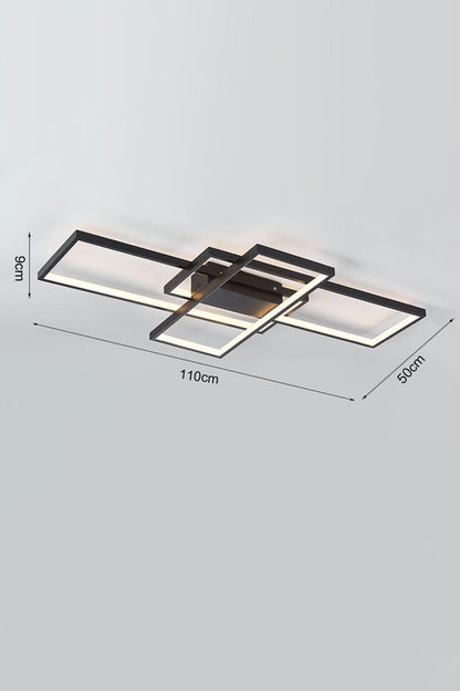 Modern LED Ceiling Light with 3 Black Rectangle Lampshades - House Comfort