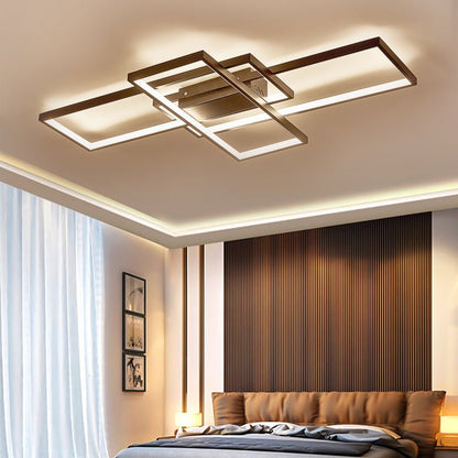 Modern LED Ceiling Light with 3 Black Rectangle Lampshades - House Comfort